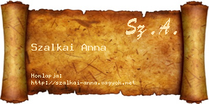 Szalkai Anna névjegykártya