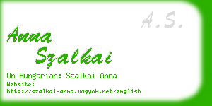 anna szalkai business card